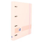 Oxford Live & Go A4+ Polyfoam Europeanbinder - Lomo de 45mm - Anillas de 4Dx35mm - Recambio 5x5 - Color Rosa Pastel