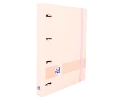 Oxford Live & Go A4+ Polyfoam Europeanbinder - Lomo de 45mm - Anillas de 4Dx35mm - Recambio 5x5 - Color Rosa Pastel