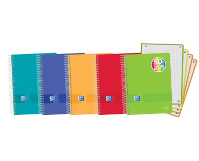 Oxford Live & Go A5+ Europeanbook - Tapa de Plastico - 120 Hojas - Colores Surtidos