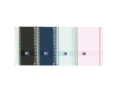 Oxford Live & Go Agenda Escolar 25/26 Espiral Dia Pagina - Tamaño 8º - Tapa de Plastico Opaco - Esquinas Microperforadas - Espacio para Notas - Cierre con Goma - Colores Surtidos