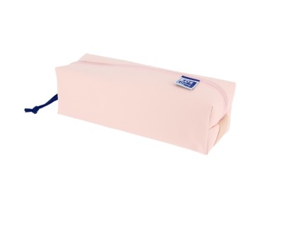 Oxford Live & Go Estuche Cuadrado Grande - Material Acolchado - Goma Elastica para unirlo al Cuaderno - Color Rosa
