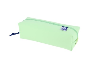 Oxford Live & Go Estuche Cuadrado Grande - Material Acolchado - Goma Elastica para unirlo al Cuaderno - Color Verde