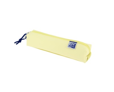 Oxford Live & Go Estuche Cuadrado Pequeño - Material Acolchado - Goma Elastica para unirlo al Cuaderno - Color Amarillo