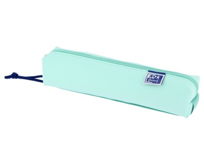 Oxford Live & Go Estuche Cuadrado Pequeño - Material Acolchado - Goma Elastica para unirlo al Cuaderno - Color Azul