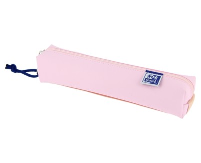 Oxford Live & Go Estuche Cuadrado Pequeño - Material Acolchado - Goma Elastica para unirlo al Cuaderno - Color Rosa