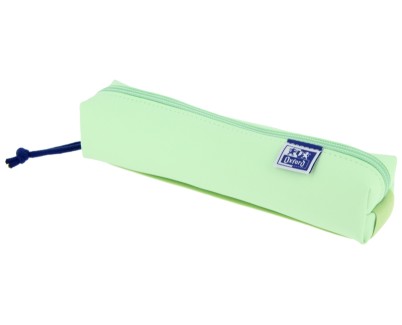 Oxford Live & Go Estuche Cuadrado Pequeño - Material Acolchado - Goma Elastica para unirlo al Cuaderno - Color Verde