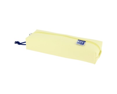 Oxford Live & Go Estuche Rectangular Mediano - Material Acolchado - Goma Elastica para unirlo al Cuaderno - Color Amarillo