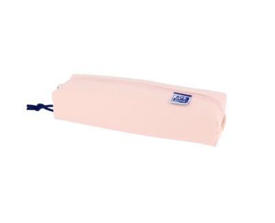 Oxford Live & Go Estuche Rectangular Mediano - Material Acolchado - Goma Elastica para unirlo al Cuaderno - Color Rosa