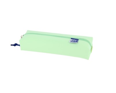 Oxford Live & Go Estuche Rectangular Mediano - Material Acolchado - Goma Elastica para unirlo al Cuaderno - Color Verde