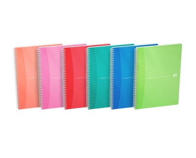 Oxford Office My Colours Cuaderno Espiral A4 - Tapa de Plastico - 5x5 - 90 Hojas - Colores Surtidos