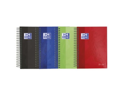 Oxford School Agenda Escolar 25/26 Espiral Dia Pagina - Tamaño 8º - Tapa Extradura Peliculado Brillante - Esquinas Microperforadas - Espacio para Notas - Colores Surtidos