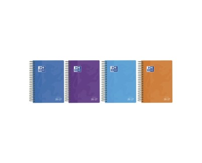 Oxford School Agenda Escolar con Espiral - Euskera - Tapa de Plastico - Formato Octavo - Dia Pagina - Colores Surtidos