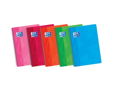 Oxford School Classic 4º Cuaderno Espiral Tapa Blanda 4x4 - 80 Hojas - Margen 4x4 - Colores Surtidos