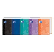 Oxford School Classic Europeanbook 1 Cuaderno A4+ 80 Hojas Microperforadas Cuadricula 5x5mm - Tapa de Plastico Translucido - Colores Surtidos