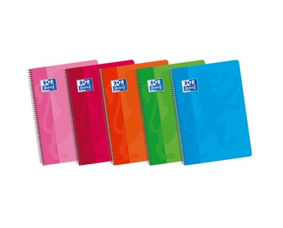 Oxford School Classic F&ordm; Cuaderno Espiral Tapa Blanda - 1 Linea con Margen - 80 Hojas - Colores Surtidos