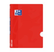 Oxford School Classic Openflex A4 - Tapa de Plastico Resistente - Libreta Grapada 4x4 con Margen - 48 Hojas de Alta Calidad - Color Rojo