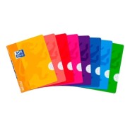 Oxford School Classic Openflex Libreta Grapada A5+ 48 Hojas Cuadricula 4x4 con Margen - Tapa de Plastico Translucido - Ideal para Estudiantes - Colores Surtidos