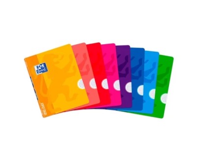 Oxford School Classic Openflex Libreta Grapada A5+ 48 Hojas Cuadricula 4x4 con Margen - Tapa de Plastico Translucido - Ideal para Estudiantes - Colores Surtidos