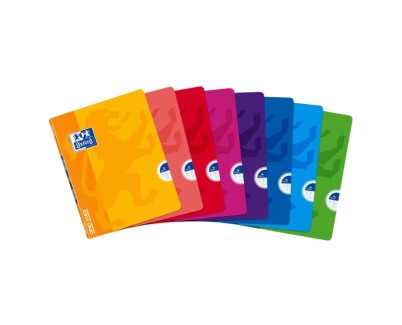 Oxford School Classic Openflex Libreta Grapada A5+ 48 Hojas Pautado 3.5 con Margen - Tapa de Plastico Translucido - Ideal para Estudiantes - Colores Surtidos