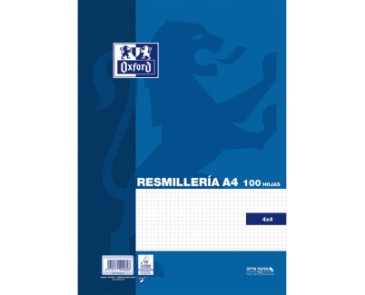 Oxford School Classic Paquete de 100 Hojas A4 Cuadricula 4x4 - 100430215