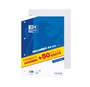 Oxford School Classic Recambio con 250 Hojas A4 Cuadricula 4x4 con Margen