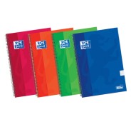 Oxford School Classic Write&Erase 4º Cuaderno Espiral - Tapa Extradura Resistente - 4x4 con Margen - 80 Hojas - Colores Surtidos