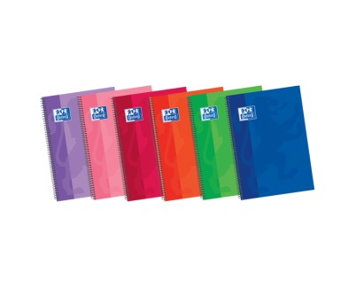 Oxford School Classic Write&Erase Fº Cuaderno Espiral - Tapa Extradura Resistente - 1 Linea con Margen - 80 Hojas - Colores Surtidos