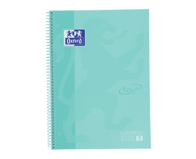 Oxford School Touch Europeanbook 1 Cuaderno A4+ 80 Hojas Cuadricula 5x5mm - Tapa Extradura - Color Ice Mint