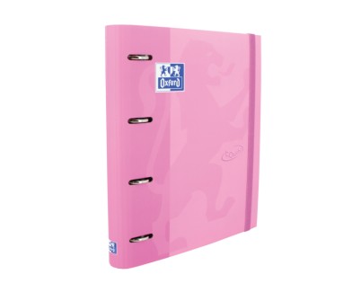 Oxford Touch A4+ Europeanbinder - Tapa Extradura Resistente - Lomo de 45mm - Anillas 4Dx35mm - Recambio 5x5 Incluido - Color Fucsia Pastel
