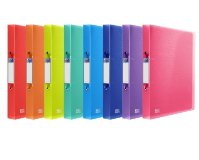 Oxford Urban A4 Carpeta de Anillas - Tapa de Plastico Translucido - Lomo de 40mm - 2 Anillas de 30mm - Colores Surtidos