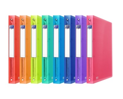 Oxford Urban A4 Carpeta de Anillas - Tapa de Plastico Translucido - Lomo de 40mm - 4 Anillas de 30mm - Colores Surtidos