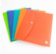 Oxford Urban A4 Sobre Portadocumentos de Plastico Rigido Translucido A4 - Capacidad hasta 40 Hojas - Cierre de Broche - Colores Surtidos