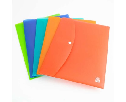 Oxford Urban A4 Sobre Portadocumentos de Plastico Rigido Translucido A4 - Capacidad hasta 40 Hojas - Cierre de Broche - Colores Surtidos
