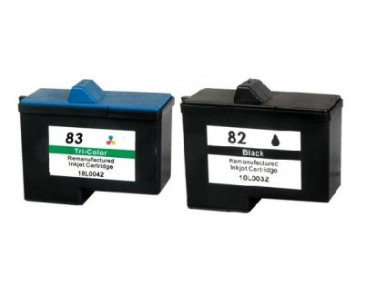 Compatible Pack 2 x Toner Remanufacturado LEXMARK 82 Negro + LEXMARK 83 TRICOLOR