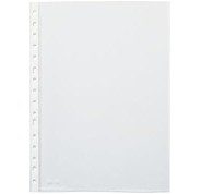 Pardo Pack de 100 Fundas Multitaladro Folio Transparentes 90 Micras - Acabado Piel de Naranja - Refuerzo en Blanco