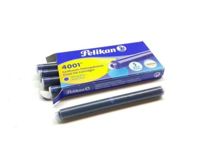Pelikan 4001 GTP/5 Pack de 5 Cartuchos Largos - Tinta de Alta Calidad - Compatible con Plumas Estilograficas - Color Azul Real