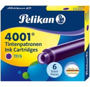 Pelikan Caja de 6 Cartuchos 4001 TP/6 - Compatible con Plumas Estilograficas Pelikan - Color Violeta