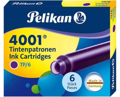 Pelikan Caja de 6 Cartuchos 4001 TP/6 - Compatible con Plumas Estilograficas Pelikan - Color Violeta