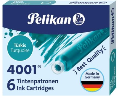 Pelikan Caja de 6 Cartuchos 4001 TP/6 - Recambio para Plumas Estilograficas - Color Azul Turquesa