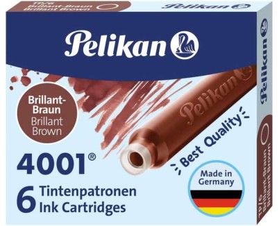 Pelikan Caja de 6 Cartuchos 4001 TP/6 Tinta de Alta Calidad - Compatible con Plumas Estilograficas - Color Marron