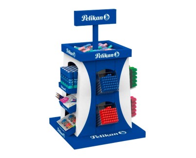 Pelikan Expositor Escolar con 364 Unidades - Incluye: Lapices de Grafito, Sacapuntas, Gomas de Borrar, Correctores, Pegamentos, Boligrafos y Resaltadores