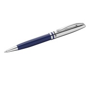 Pelikan Jazz Classic Boligrafo Retractil - Trazo de 1mm - Mecanismo de Giro - Capuchon y Clip Cromados - Recambio 337M Negro - Estuche de Regalo - Color Azul Marino
