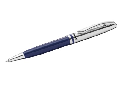 Pelikan Jazz Classic Boligrafo Retractil - Trazo de 1mm - Mecanismo de Giro - Capuchon y Clip Cromados - Recambio 337M Negro - Estuche de Regalo - Color Azul Marino