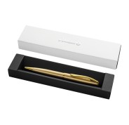 Pelikan Jazz Noble Boligrafo Retractil - Trazo de 1mm - Mecanismo de Giro - Recambio 337M Azul - Estuche de Regalo - Detalles Cromados - Color Oro