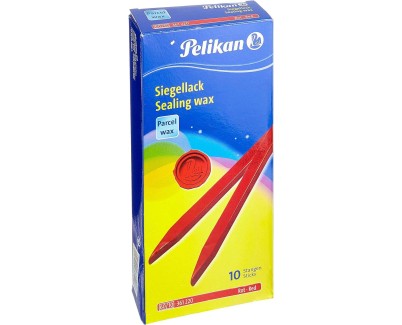 Pelikan Lacre Pack de 10 Barras de Lacre para Paquetes - Ideal para Sellar Paquetes de Forma Segura - Color Rojo