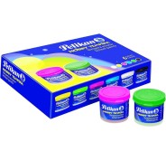 Pelikan Pack de 6 Botes de Tempera 40ml + Pincel - Consistencia Pastosa - Resistente a la Luz - Colores Surtidos