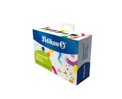 Pelikan Pack de 6 Temperas - 40ml - Pincel de Pelo Pony N&ordm;4 - Consistencia Cremosa - Colores Surtidos