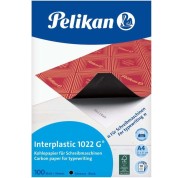 Pelikan Paquete de 100 Papel Carbon Interplastic 1022G - 100 Folios - Alta Calidad - Facil de Usar - Ideal para Copias Precisas - Color Negro