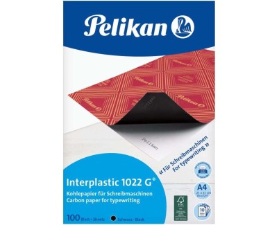 Pelikan Paquete de 100 Papel Carbon Interplastic 1022G - 100 Folios - Alta Calidad - Facil de Usar - Ideal para Copias Precisas - Color Negro