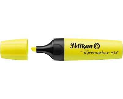 Pelikan Subrayador Textmarker 490 - Base de Agua - 3 Anchos de Trazo - Color Amarillo Fluorescente